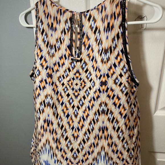 Greylin 100% Silk Patterned Sleeveless Top - Multicolor Size M - Picture 2 of 4